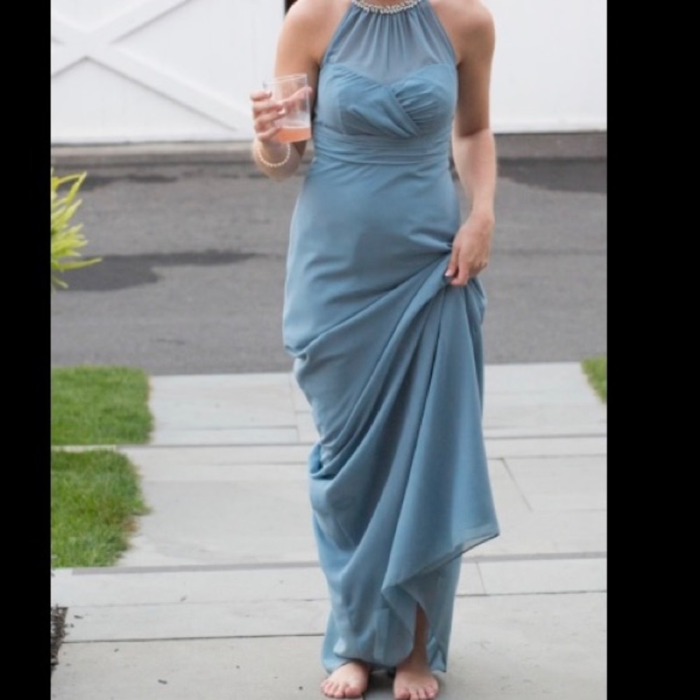 High neck bridesmaid dress